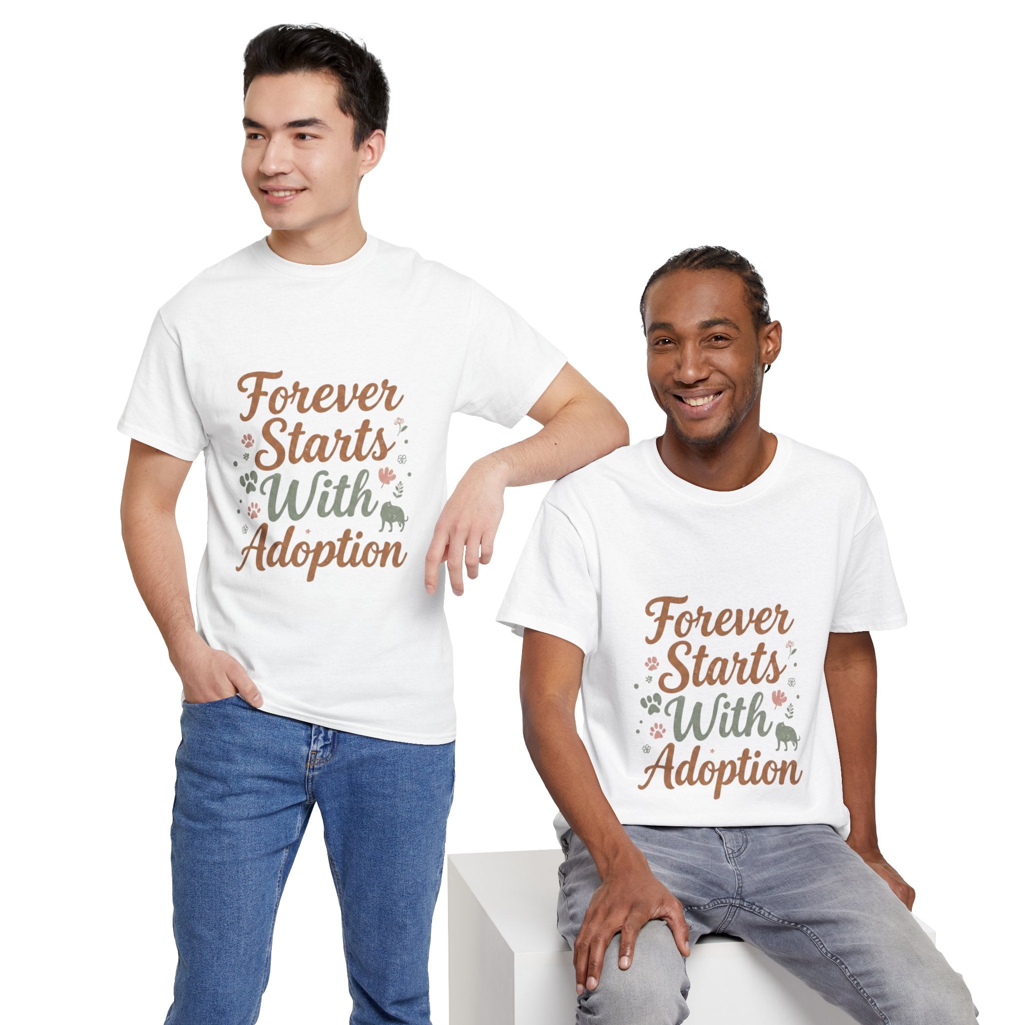 Adoption Love T-Shirt — "Forever Starts With Adoption" Pet Rescue Tee