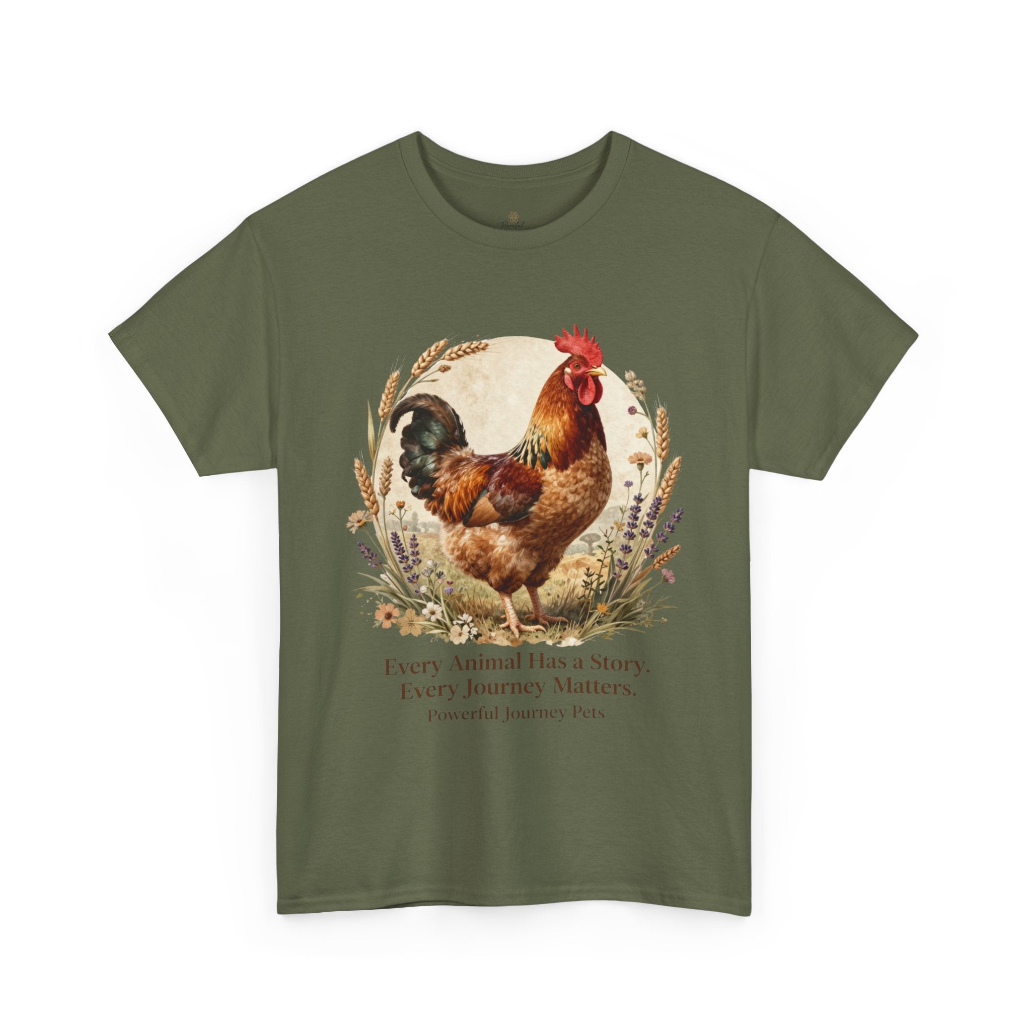 Rooster Illustration Tee - Inspirational Farm Animal T-Shirt