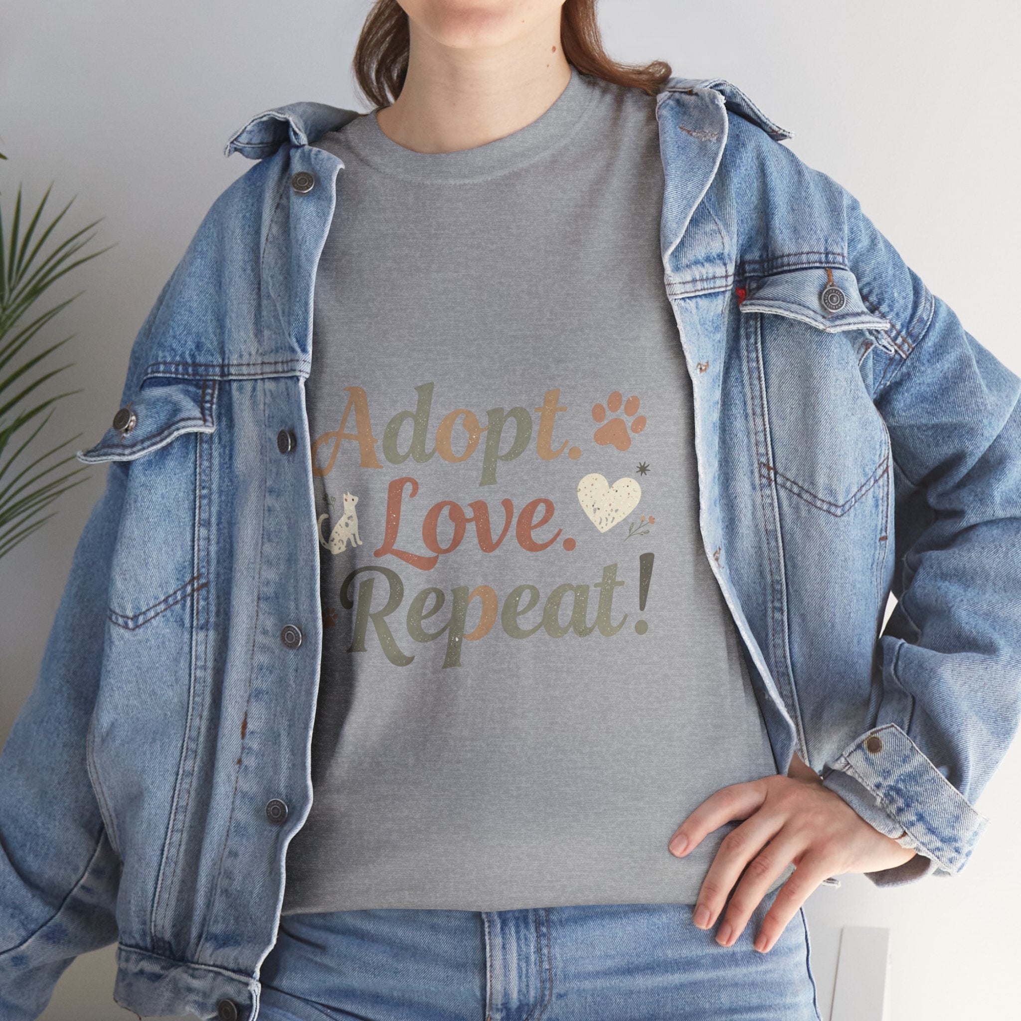 Adopt Love Repeat Rescue Pet Adoption T-Shirt