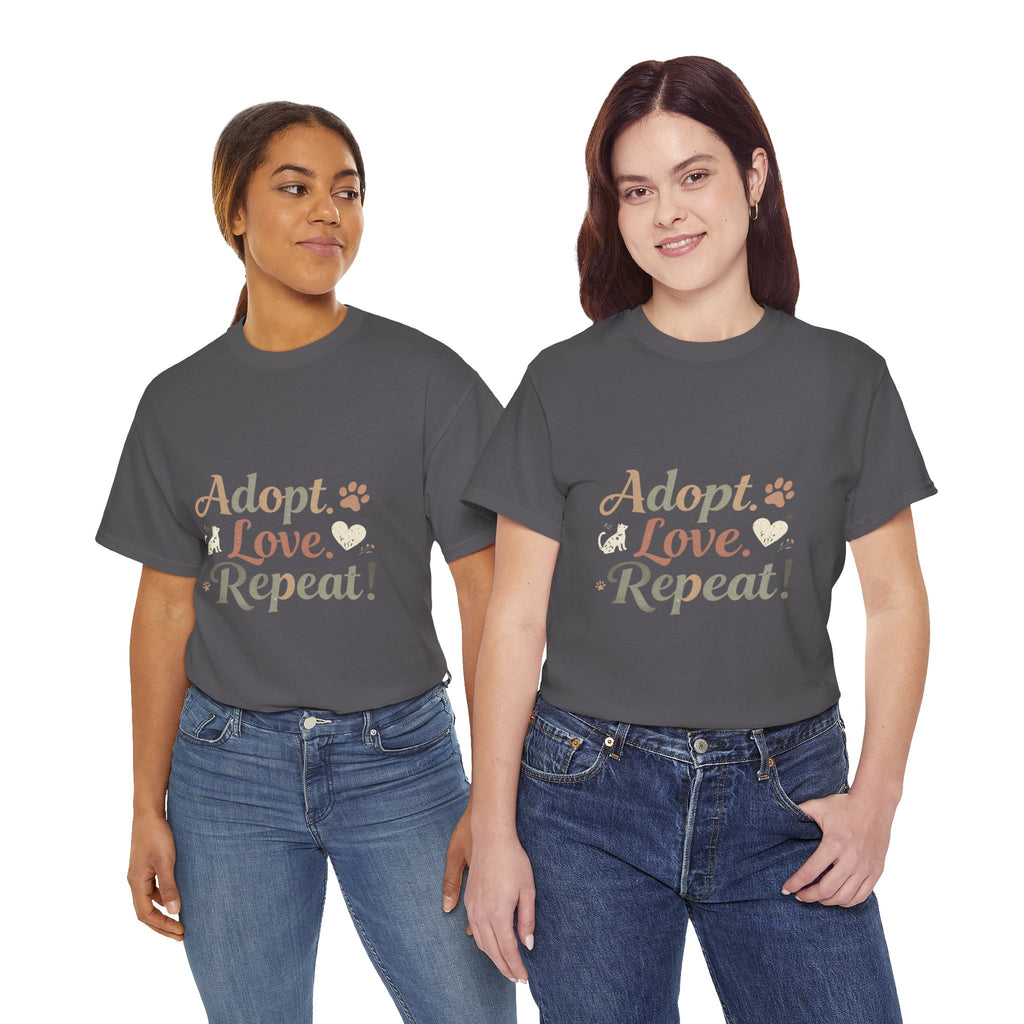 Adopt Love Repeat Rescue Pet Adoption T-Shirt